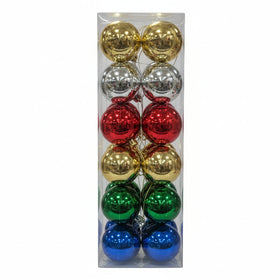 Multicolor Metallic Christmas Ornament Set - Shatterproof Ball Ornaments in Gold, Silver, Red, Green & Blue - 1