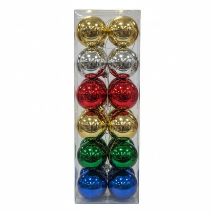 Multicolor Metallic Christmas Ornament Set - Shatterproof Ball Ornaments in Gold, Silver, Red, Green & Blue - 1