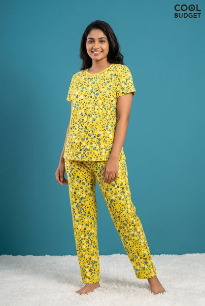 Pijama Night Full Kit Half Sleeve Top And long Pant - 3