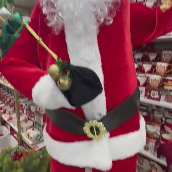 Traditional Standing Waving Santa Claus Christmas Figurine with Gift Sack – product showcase video