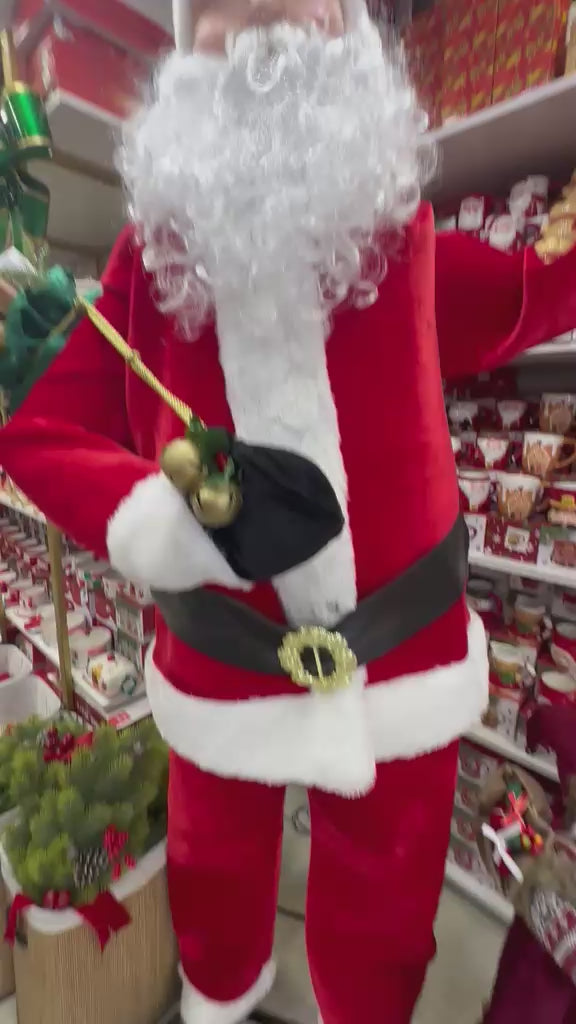 Traditional Standing Waving Santa Claus Christmas Figurine with Gift Sack – product showcase video