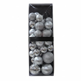 Silver Christmas Ball Ornament  Set - Mixed Finishes Collection - 1
