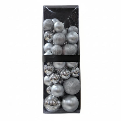 Silver Christmas Ball Ornament  Set - Mixed Finishes Collection - 1