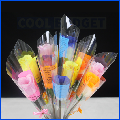 Teachers Day Special Rose Flower  - 12 Pcs - Cone- with Gifts Pack - Artificial Plastic Red Roses for Gifts With Pack Wrapping and Packing teachers day Gifts - 1