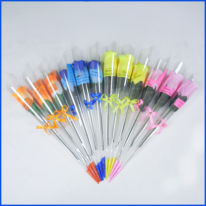 Teachers Day Special Rose Flower  - 12 Pcs - Cone- with Gifts Pack - Artificial Plastic Red Roses for Gifts With Pack Wrapping and Packing teachers day Gifts - 2