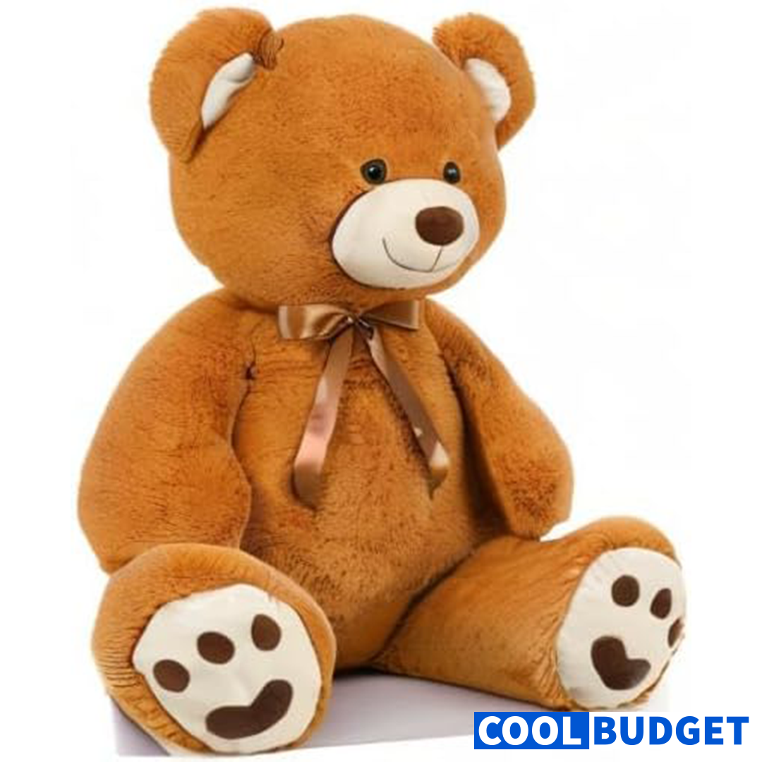 Teddy Bear Stuffed Animal 4ft, Big Teddy Bear Plush for Baby Shower, Life Size Stuffed Bear Gifts for Kids, Girls, Girlfriend, Women on Valentine, Christmas, Birthday（Brown ) - 1