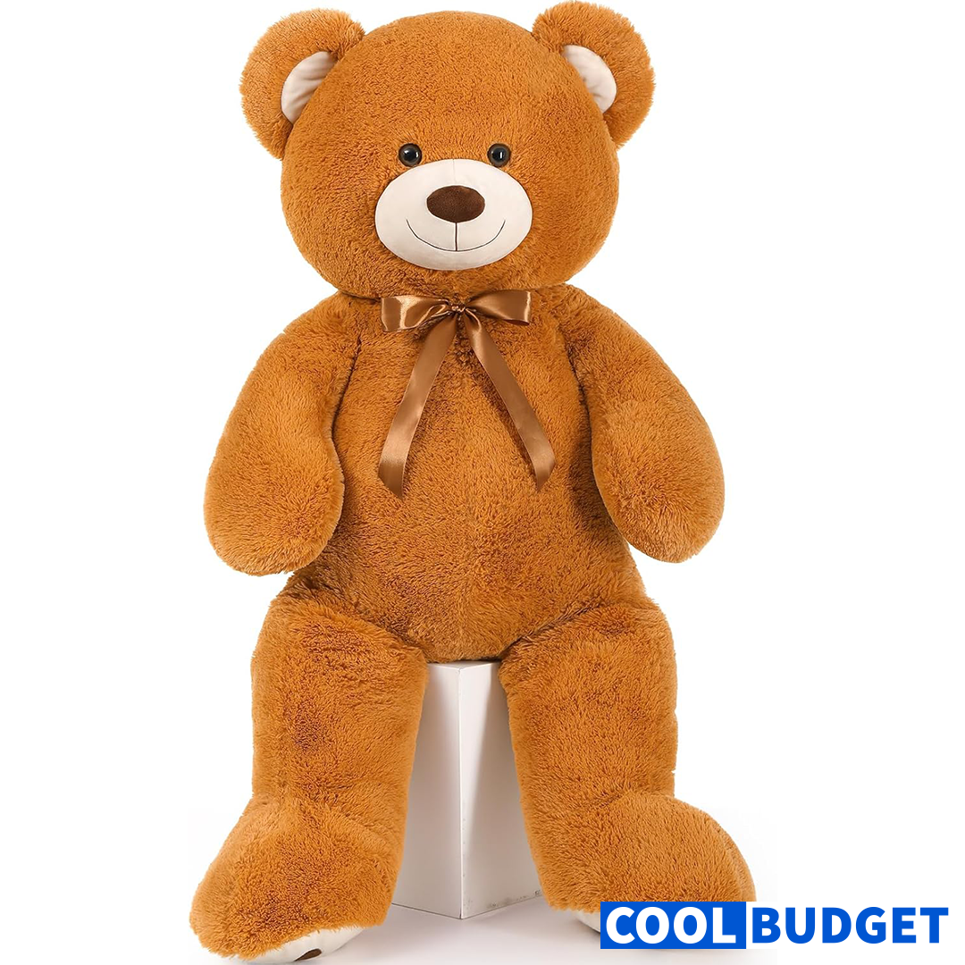 Teddy Bear Stuffed Animal 4ft, Big Teddy Bear Plush for Baby Shower, Life Size Stuffed Bear Gifts for Kids, Girls, Girlfriend, Women on Valentine, Christmas, Birthday（Brown ) - 6