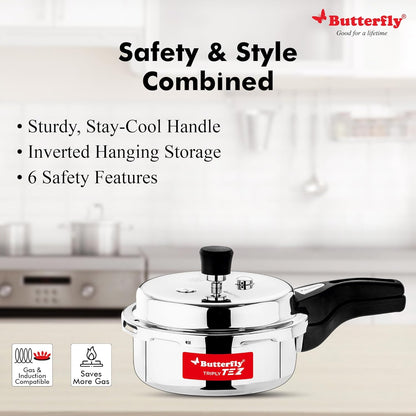 TEZ TRIPLY STAINLESS STEEL PRESSURE COOKER. OLC, 2 LITER - 4