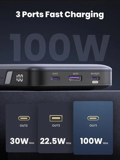 UGREEN 20000mAh 100W Two-way Fast Charging Power Bank – PB720 - 25188 - 4