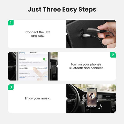 UGREEN 5.0 Bluetooth 3.5mm Aux Car Receiver with Mic - 70601 - 5