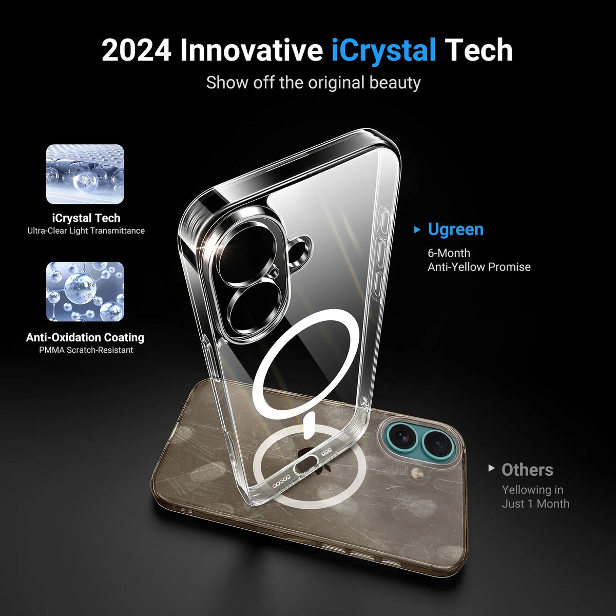 UGREEN iPhone 16 Plus Classy Clear Magnetic Protective Case – CA110 - 45926 - 2