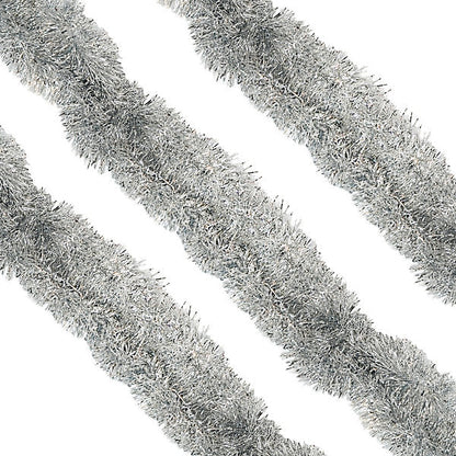 Vibrant Silver Tinsel Garland for Christmas Decor – 1 pcs - 2