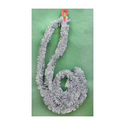 Vibrant Silver Tinsel Garland for Christmas Decor – 1 pcs - 3