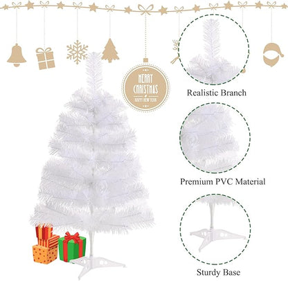 White Christmas Tree 2ft Plastic stand - 3