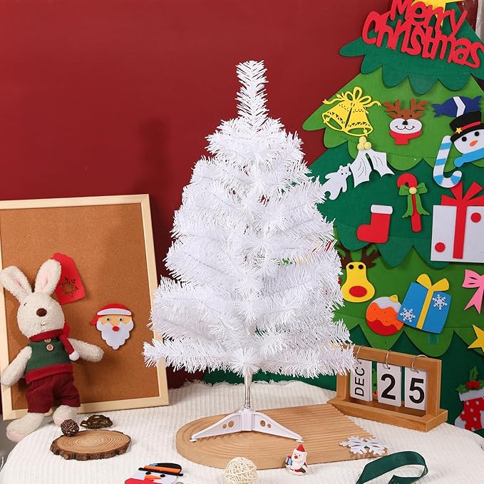 White Christmas Tree 2ft Plastic stand - 4