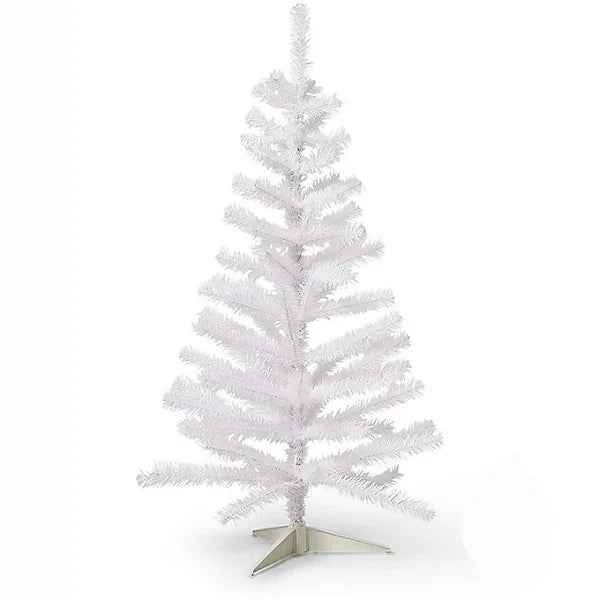 White Christmas Tree 3 ft Plastic stand - 1