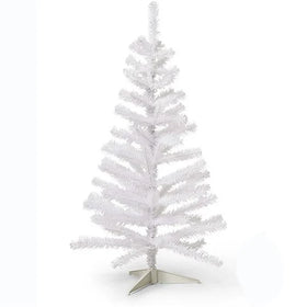 White Christmas Tree 3 ft Plastic stand - 1
