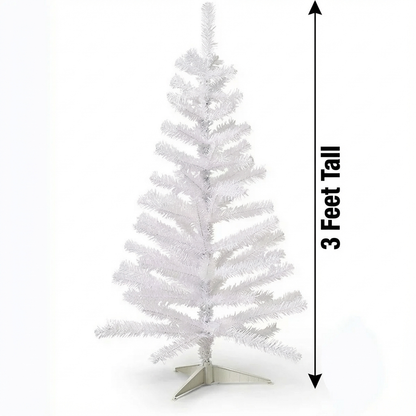 White Christmas Tree 3 ft Plastic stand - 2
