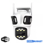 Wifi Triple Lens 3Mp CCTV Camera with Two Way Audio, Night Vision Color (code :1028A) - 1